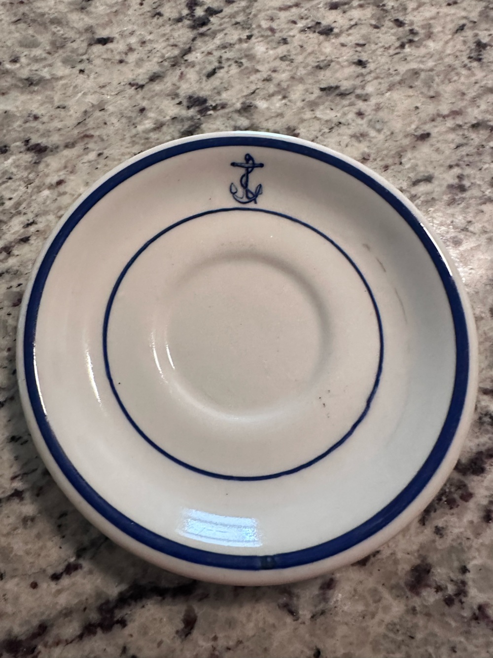 Vintage Tepco USA China Anchor Saucer Blue Stripe Restaurant Ware
